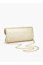 Textured Clutch with Detachable Chain Strap - 5