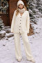Women's Loose Fit 36-42 Size Comfortable Cut Knitwear Front Button Cardigan and Pants Casual Top and Bottom Set - 3
