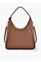 Textured Shoulder Bag with Zip Closure - 5