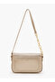 Textured Shoulder Bag with Button Closure - 4
