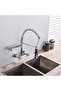 TEmkin Kitchen Taps Wall Mount Spring Basin Kitchen Faucet Pull Down Hot Cold Water Kitchen Sink Mix - 5