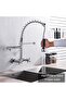 TEmkin Kitchen Taps Wall Mount Spring Basin Kitchen Faucet Pull Down Hot Cold Water Kitchen Sink Mix - 7