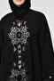 Floral Cut Front Abaya Crystal Details - 2