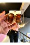 Women's Brown Gold Gold-Plated Rectangular Large Earrings