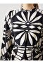 Lcwaikiki Classic Black High Neck Patterned Dress - 6
