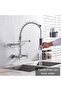 TEmkin Kitchen Taps Wall Mount Spring Basin Kitchen Faucet Pull Down Hot Cold Water Kitchen Sink Mix - 6