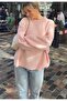 Pink Crew Neck Oversized Knit Women’s Sweater - 4