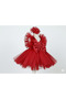 Girl's Red Buckle Included Fluffy Tutu Special Occasion Dress