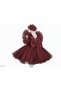 Girl's Burgundy Crown-Included Fluffy Tutu Special Occasion Dress