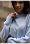 Blue Crew Neck Oversized Knitwear Women's Sweater - 3