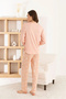 Women's Milan Fabric Crew Neck Salmon Pajama Set - 3