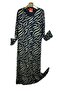 Plus Size Women's Pigment Printed Combed Cotton Dress - 2