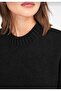 Black Crew Neck Oversized Knitwear Women's Sweater - 4