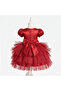 Girl's Red Bow Fluffy Tutu Dress - 2