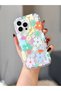 iPhone 14 Pro Max Colorful Flower Pattern Wave Shockproof Transparent Case - 4