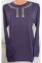 Men's winter cotton jersey blouse with long sleeves and bicycle collar, embroidered purple. - 4