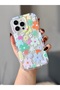 iPhone 14 Pro Max Colorful Flower Pattern Wave Shockproof Transparent Case - 2