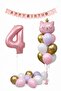 4 Year Old Cat Themed Birthday Balloon Set – Pink Gold Concept - 3