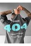 404 Text Printed Oversize T-Shirt - 100% Cotton Streetwear T-Shirt with Big Motivational Pattern on the Back
