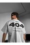 404 Text Printed Oversize T-Shirt - 100% Cotton Streetwear T-Shirt with Big Motivational Pattern on the Back - 4