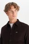 100% Cotton Regular Fit Classic Collar Velvet Shirt with Pockets - 4