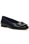 Pigi Genuine Leather Women's Ballet Shoes Black-Patterned Leather - 6