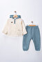 6-24 Months Daily Boy Child Bear Hooded Muslin 2-Piece Baby Set - 2