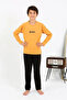 Boy's Long Sleeve Combed Cotton Pajama Set Yellow - 3