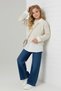 My Little One's Clothes (Ages 10–13) Knitted Sweater with Floral Appliques, Shirt and Jeans Pants for Girls, 3-Piece Set - 2