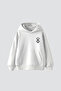 Black Swordsman Printed Oversize Unisex White Hoodie - 2