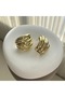 Textured Burgu Gold Earrings - 2