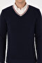 Men's Regular Fit V-Neck Navy Blue Sweater 50308336-Vr033 - 6
