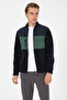 Men's Regular Fit Navy Blue Zippered Knitted Cardigan 50309977-Vr033 - 3