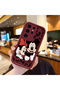 Samsung Galaxy S25 Ultra Compatible Impact Protection Lens Protection Burgundy Silicone Case Mickey Mouse Pattern - 2
