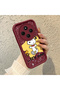 Redmi 14C Compatible Impact Protection Lens Protection Claret Red Silicone Case Cute Snoopy Pattern