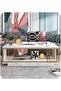 Modern Rectangular Coffee Table with Display Shelf, Durable White Surface and Wooden Structure, Mult - 2