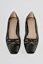 Women's Ballet Flats with Mesh Detail and Bow, Siluna Black - 3