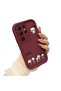 Samsung Galaxy S22 Ultra Compatible Impact Protection Lens Protection Claret Red Silicone Case Cute Snoopy Pattern - 3