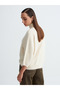 10851 High Collar Soft Textured Sweater-Ecru - 2