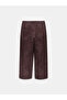 72257 Suede Trousers with Stitching Detail - Burgundy - 6