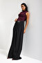 Women's Black Color Palazzo Fit Belt Detailed Viscose Fabric Design Trousers - 3