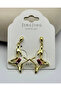Xuping gold pink stone design earrings - 25-xpkp256 - 2
