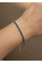 Steel Gold Shiny Blue Baguette Stone Waterway Bracelet - 26Slb50