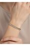Steel Gold Baguette Stone Waterway Bracelet - 26Slb02