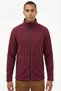 Burgundy Bato Collar Outdoor Fleece Jacket with Full Zipper and Pockets - 4