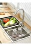 Stainless Steel Expandable Sink Colander, Adjustable Square Mesh Drain Basket for Kitchen - 4