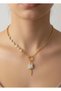 Steel gold lock necklace - 25-clkk227