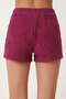 Asymmetric Mini Tweed Shorts Skirt Lze0016 Dark Pink - 6