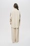 Women's Bead Embroidered Cotton-Linen Natur Oversize Shirt - 5