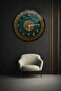 Unbreakable Glass Wall Clock, Both Table and Wall Clock, Islamic Calligraphy Art, Turquoise Gold Home and Office Gift - 2